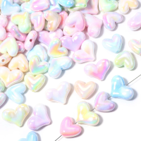 10pcs/lot Colorful Heart Shape Acrylic Beads Loose Spacer Charms Beads For Jewelry Making DIY Earrings Bracelet Accessories