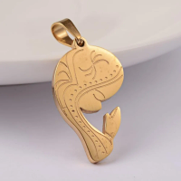 304 Stainless Steel Virgin Mary Pendant 27x15x2mm Golden Ion Plated Charm Metal Flat Lady Maria Pendant with 6x4mm Hole Ideal