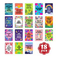 Hand Drawn Illustration Style Self Encouragement Card Set Simple Positive Energy Motivational English Words Daily Mind
