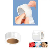 500Counts Round Seal Sticker Adhesive Wrapping Label Clear PVC Wrapping Sticker for Envelope Invitation Packaging