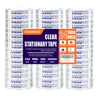 24 Rolls Crystal Clear Tape Refills, 3/4" x 1000", Bulk Transparent Office Tape for Dispenser, Home & School