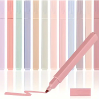 12pcs Aesthetic Highlighters Set,Cute Soft Tip No Bleed Pens,Assorted Colors for Students Journaling Note Stationery,Scan Marker