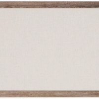 Rustic Linen Bulletin Board 36x24 for Office Home, Pin Board with Wood Frame, Wall Mounted