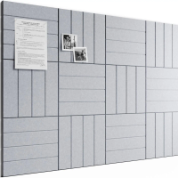 48x36" Felt Bulletin Board Tiles, 12-Pack with Pushpins & Adhesive Tabs, Soft Gray
