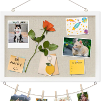 Linen White Cork Board 17x12 inch, Hanging Bulletin Board for Home Office School Message Board