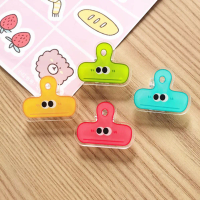 4Pcs Cute Face Binder Clips Multicolor Mini Clips for Document Paper Snacks Kitchen Bag Sealing Storage Decorative Paper Clip