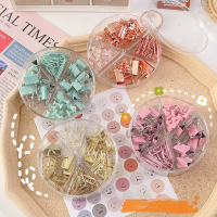 Bview Art All-Metal Binders & Paper Clips Set - Assorted Sizes, Cute Desktop Supplies for Office