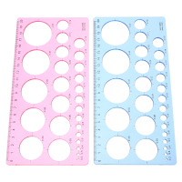 2Pcs Plastic Geometric Circle Stencil Template Ruler Drawing Tools for Office School Drafting Art Projects Small Ruler