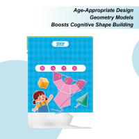 Pull String Geometry Book 3D Shape Math Kit with 12 Models Interactive Toy Hands-On for Education Math-Center Playroom Classroom