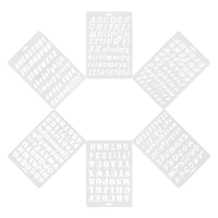 6Pcs Alphabet Stencils Crisp Clear Plastic Reusable Letter Stencils for Painting on Canvas Wood Walls Graffiti DIY Craft