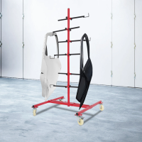 Q235 Steel 178cm Tree Bracket 6 Hook Movable Auto Repair Paint Rack Car Body Panel Painting Tree Rack