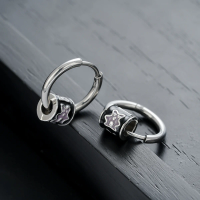 One pair, new circle earrings made of stainless steel medical steel, unisex punk style, low sensitivity and non-fading, versatile for daily travel parties, gift giving