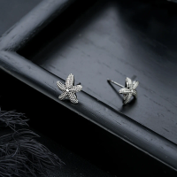 One pair, starfish stud earrings, unisex, hip-hop punk style, low sensitivity and easy to wear, versatile for travel parties, gift giving
