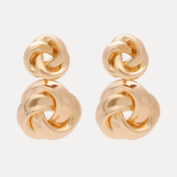 Brinco feminino retorcido elos mindset dourado