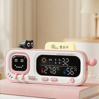 DUKA MOODA Smart Desktop Temperature Humidity Clock Electric Digital Home Mini Office Temperature Humidity Meter Fun Reminder