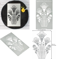 No.459 Metal Stencil, Swirls, Egyptian Lotus lowers Ancient, Ornament, s, Small Stencil, 1 PCS, Template or Wood Burning, Engrav
