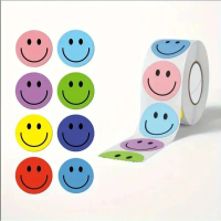 500pcs round Smiling Face Paper Stickers for Teachers Parents Classroom Learning Rewards Stationery Gift