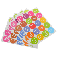 100Pcs Number Stickers Adhesive Colored Classification Labels for Office Nursery Classroom Organizing Identification Labels
