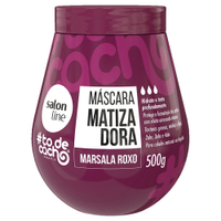 Máscara Hidratação Salon Line Tô de Cachos Matizadora Marsala Roxo 500g