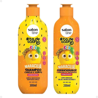 Kit Shampoo 300ml + Condicionador Salon Line Tô de Cachos Maracujá Kids 200ml
