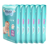 Fralda Descartável Enlace Baby Mega Tamanho XG - 6 Pacotes com 36 Fraldas - Total 216 Tiras
