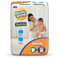 Fralda Descartável Pom Pom Shortinho Jumbinho Tamanho XG - 8 Pacotes com 12 Fraldas - Total 96 Tiras