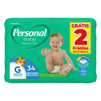 Fralda Descartável Personal Soft & Protect Mega Tamanho G - 9 Pacotes com 34 Fraldas - Total 306 Tiras