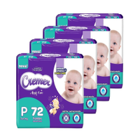 Fralda Descartável Cremer Magic Care Tamanho P - 4 Pacotes com 72 Fraldas - Total 288 Tiras