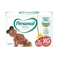Fralda Descartável Personal Premium Jumbo Tamanho XG - 12 Pacotes com 16 Fraldas - Total De 192 Tiras