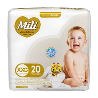 Fralda Descartavel Mili Love&Care Jumbo Tamanho G - 9 Pacotes com 20 Fraldas