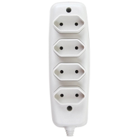 Tomada Barra Ilumi Quadrupla Bipolar 10A 250V Branca