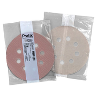 Disco Lixa Seco Pratik AR215 - 127.4mm 8 Furos com Velcro G180 - Embalagem com 10 Unidades