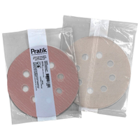 Disco Lixa Seco Pratik AR215 - 127.4mm 8 Furos com Velcro G220 - Embalagem com 10 Unidades