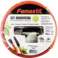Mangueira de Jardim Famastil - Trançada Com Kit 1/2X2mm Laranja 10m