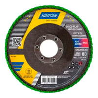 Disco Flap Fibra Norton R244 Standard 4.1/2" 115x22,23mm G80 - Embalagem com 10 Unidades.