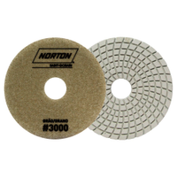 Disco Flexível Diamantado Norton Brilho D'Água - 100mm 4 Passos G3000 Marrom - Embalagem com 10 Unidades