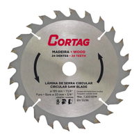 Disco de Serra Circular Cortag - Para Madeira 185mm 24 Dentes