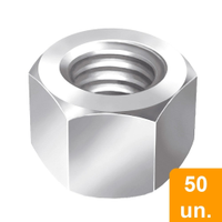 Porca Ciser Sextavada Rosca UNC 7/8 Chave 1.5/16 Zincado - Embalagem com 50 Unidades