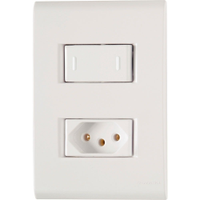 Interruptor Liz Tramontina 1 Tecla Paralela + Tomada 2P + T 10A/250V com Placa Branca