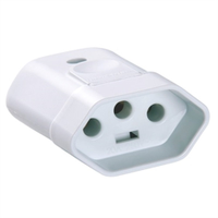 Pino Plug Femea Tramontina 2P+T 10A/250V Branco - Embalagem com 10 Unidades