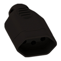 Pino Plug Fêmea Ilumi 2P+T 20A 250V Bipolar Preto 10X1
