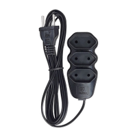 Extensão Pratik Fio Paralelo 2x0,75mm 3 Tomadas 3m Preto
