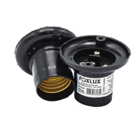 Soquete Foxlux Fixo de Teto Nylon Preto - Embalagem com 20 Unidades