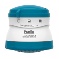 Chuveiro Ducha Pratik 3 Temperaturas, Branco/Azul Claro, 5400W