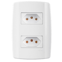 Tomada Slim Ilumi Monobloco Dupla 2P+T 10A Com Placa 4X2