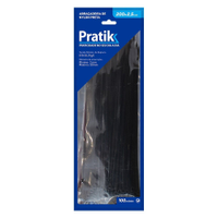 Abraçadeira Nylon Pratik 200x2,5mm Preto - Embalagem com 100 Unidades