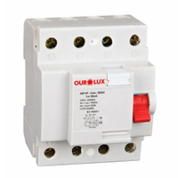 Disjuntor Diferencial Residual Ourolux 4P 25A Branco