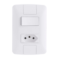 Interruptor Aria Tramontina 1 Tecla Simples+Tomada 2P+T 10A com Placa Branco