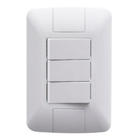 Interruptor Aria Tramontina 3 Teclas Simples 6A com Placa Branco