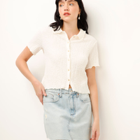 Minissaia jeans destroyed azul